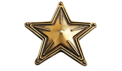 Sheriff’s Five-Pointed Star Badge Isolated on Transparent Background

