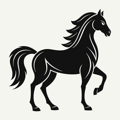 Fierce Leaping Horse Silhouette Design Element
