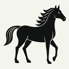 Black Vector Horse Leaping for Powerful Visuals