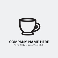 Cup illustration black and white for logo company vector image
