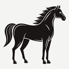 Galloping Horse Silhouette Symbolizing Freedom