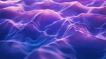 Abstract Purple and Blue Wave Landscape