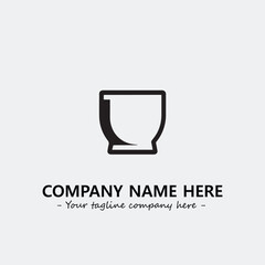 Cup illustration black and white for logo company vector image
