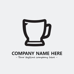 Cup illustration black and white for logo company vector image
