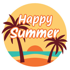 Fototapeta premium Summer vibes vector illustration. 