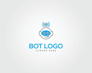 Fototapeta premium Chat Bot Artificial Intelligence Technology Logo Design Concept Vector Template