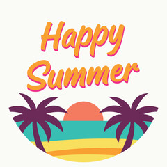 Obraz premium Summer vibes vector illustration. 
