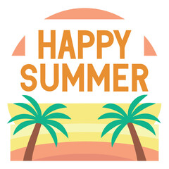 Naklejka premium Summer vibes vector illustration. 