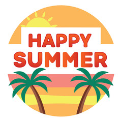 Fototapeta premium Summer vibes vector illustration. 
