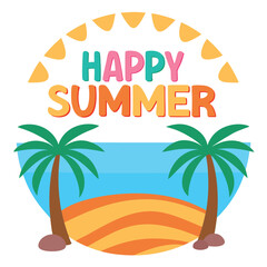 Obraz premium Summer vibes vector illustration. 