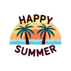 Naklejka premium Summer vibes vector illustration. 