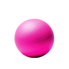 Vibrant pink exercise ball for fitness and recreation activities. isolated against a transparent background.