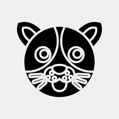 Icon dog face. Chinese Zodiac elements. Icons in glyph style. Good for prints, posters, logo, advertisement, decoration,infographics, etc.