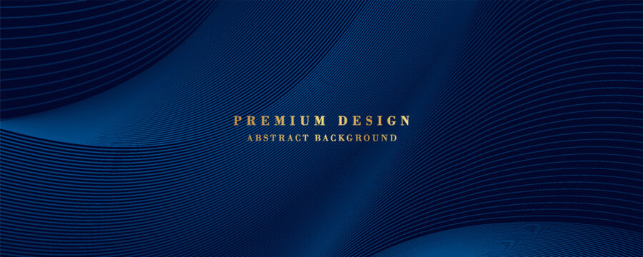 Premium background design with diagonal dark blue line pattern. Vector horizontal template for digital lux business banner, contemporary formal invitation, luxury voucher, prestigious gift certificate