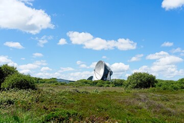 Helston England - 11 June 2024 - Satellite dishes on the Goonhilly Satellite Earth Station on the Goonhillly Downs on the Lizard Peninsula in Cornwall England
