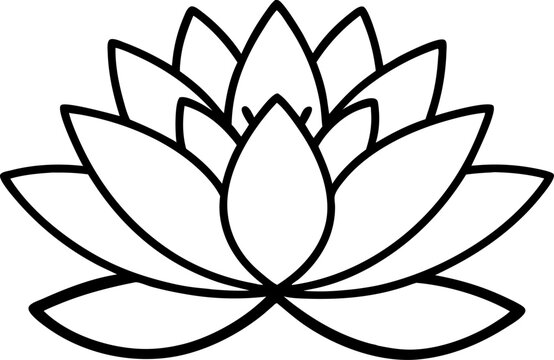 recommend clip art: water lily flower line art vector on white background