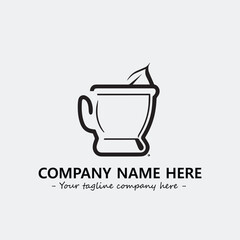 Cup illustration black and white for logo company vector image
