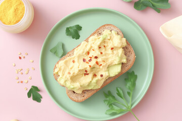 Creamy plant based recipes featuring mashed avocado on whole grain toast create delicious and healthy meal option