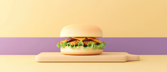 delicious plant based burger featuring grilled chicken, fresh lettuce, and savory sauces, perfect for healthy recipes