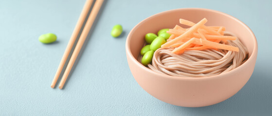 Savor delicious plant based recipes featuring noodles topped with fresh edamame and crunchy vegetables for healthy meal option