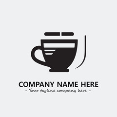 Cup illustration black and white for logo company vector image
