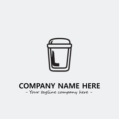 Cup illustration black and white for logo company vector image
