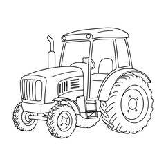 Special vehicle Car. Tractor Truck. Coloring book. Drawing illustration