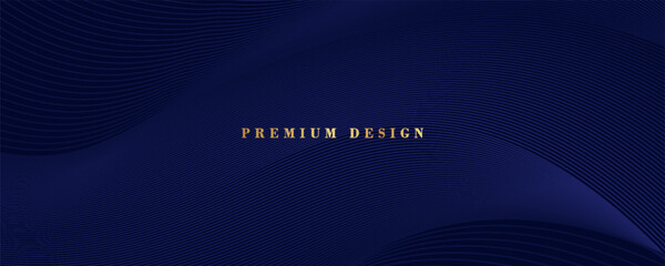Premium background design with diagonal dark blue line pattern. Vector horizontal template for digital lux business banner, contemporary formal invitation, luxury voucher, prestigious gift certificate