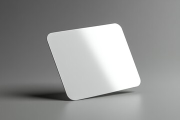 White Rounded Square Card on Gray Tabletop Mockup for Design Presentation