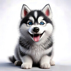 Obraz premium perro, husky, animal, mascota, siberiano, retrato, blanco, malamute de alaska, cachorro, engendrar