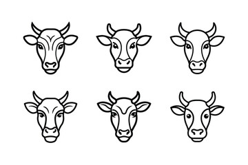 Farm Animal Head Vector Collection.