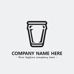Cup illustration black and white for logo company vector image
