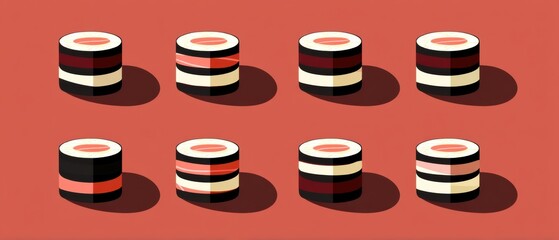 Striped Sushi Rolls illustration