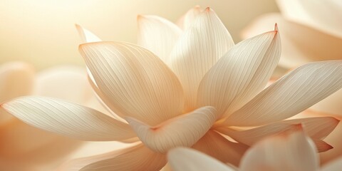 Beautiful close up photograph of a delicate pale flower and petals