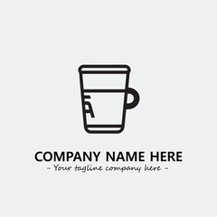 Cup illustration black and white for logo company vector image
