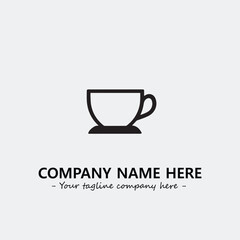 Cup illustration black and white for logo company vector image
