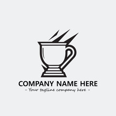 Cup illustration black and white for logo company vector image
