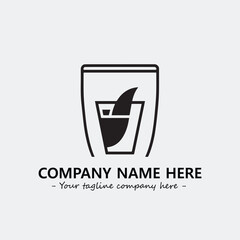 Cup illustration black and white for logo company vector image
