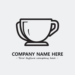 Cup illustration black and white for logo company vector image
