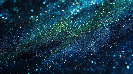 Blue green glitter bokeh texture background