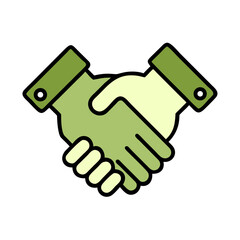 Green Handshake Icon Partnership, Agreement, Unity, Deal, Collaboration