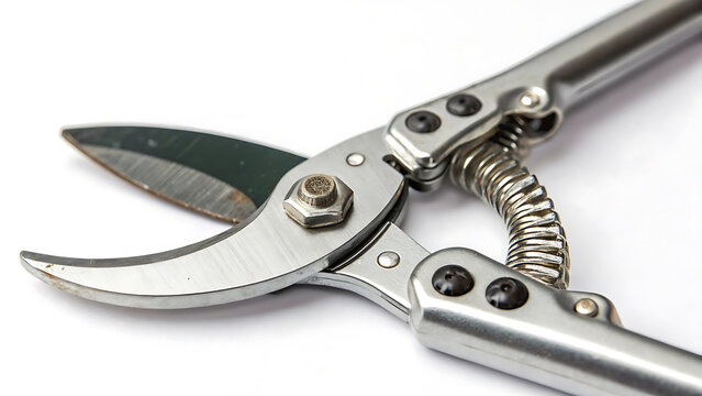 Professional Close-up Photo of Gardening Shears with Wooden Handle