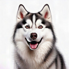 Obraz premium perro, husky, animal, mascota, siberiano, retrato, blanco, malamute de alaska, cachorro, canino