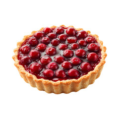 Cranberry Curd Tart Isolated on Transparent Background