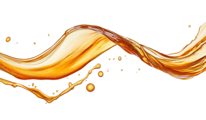 Wave of a beer isolated on a transparent background