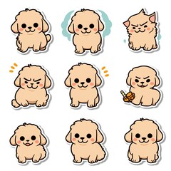 Cute and Playful Cartoon Animals with Adorable Expressions and Poses