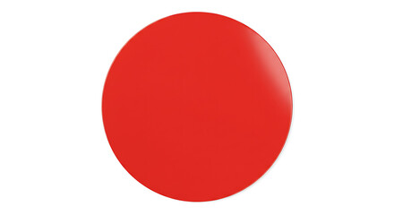 Vibrant red circular disc with a smooth texture, shown against a white background, potentially for use in branding, signage, or educational materials in Karachi."