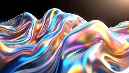 Fototapeta premium Abstract Colorful Waves of Light in Smooth Shiny Surface Design