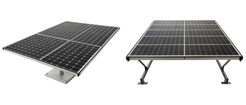 Solar panels designed for efficient energy capture isolated with transparent background