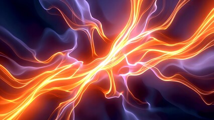 Vibrant Abstract Light Waves in Motion with Powerful Energy Flow